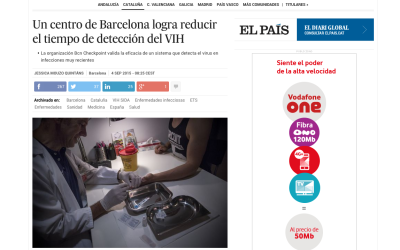 El País: Un centro de Barcelona logra reducir el tiempo de detección del VIH